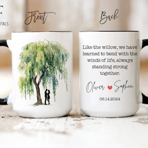 Personalized 9th Anniversary Willow Mug, 9th Anniversary Gift, Couple Anniversary Mug, Willow Tree Mug, 9 Year Anniversary Gift