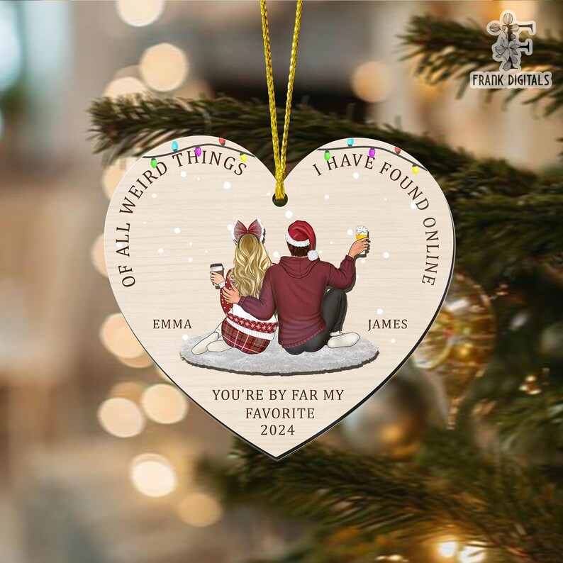 Personalized Couple All the Weird Things I Have Found Online Ornament