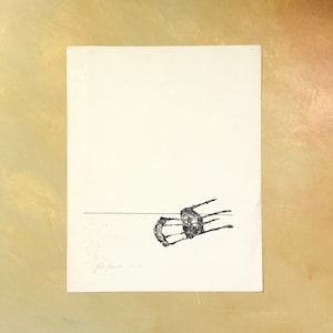 Lithographic stone print from 1983 - “The Chair” - original work by John Hansen, Denmark