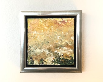 Original abstract acrylic on canvas contemporary miniature painting (“memory picture”, 2022) no. 2