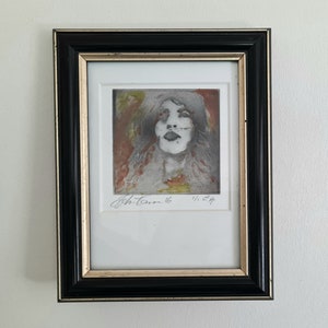 Limited edition hand coloured “Woman Gallery” framed print - by John Hansen, Denmark 2016
