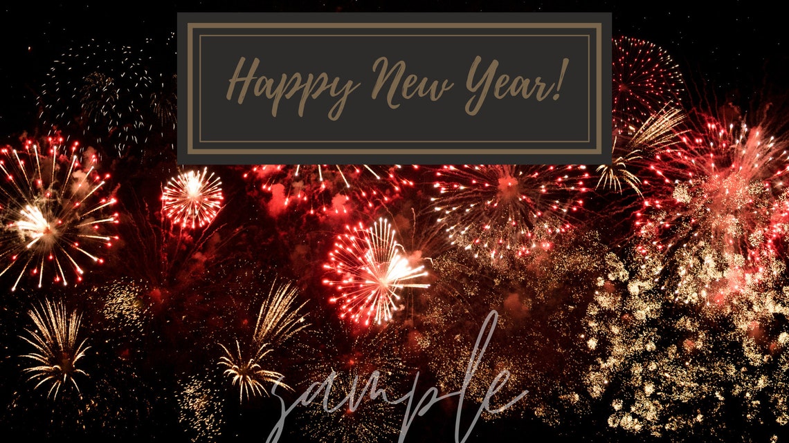Happy New Year Zoom Background Zoom New Year Banner Online | Etsy