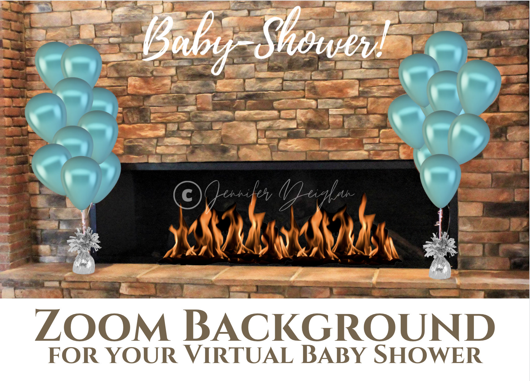 Boy Baby Shower Zoom Background Zoom Baby Shower Online Baby Etsy