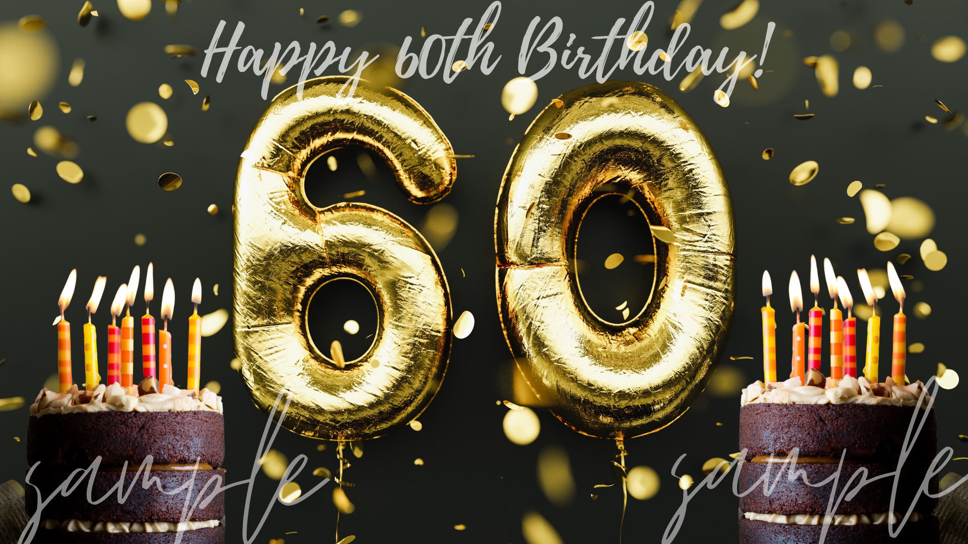 Happy 60th Birthday Zoom Virtual Background Happy Birthday Etsy