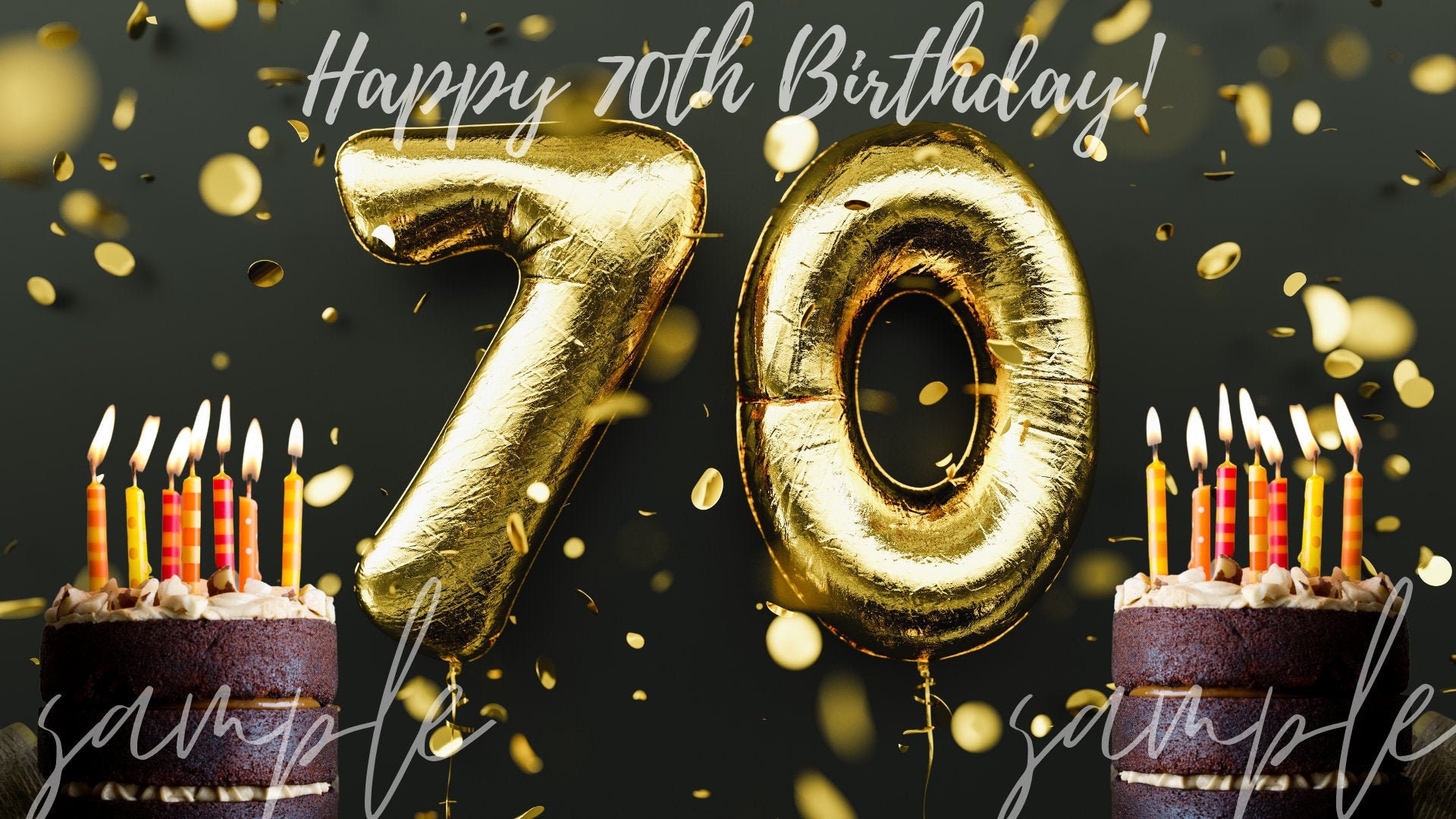 Happy 70th Birthday Zoom Virtual Background Happy Birthday Etsy