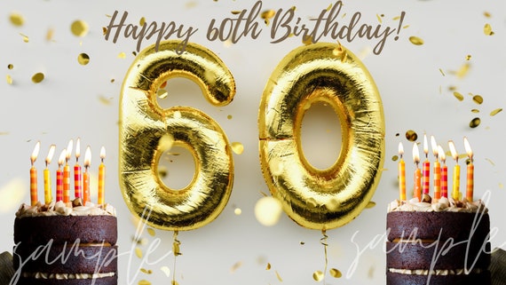 Happy 60th Birthday Zoom Virtual Background Happy Birthday | Etsy