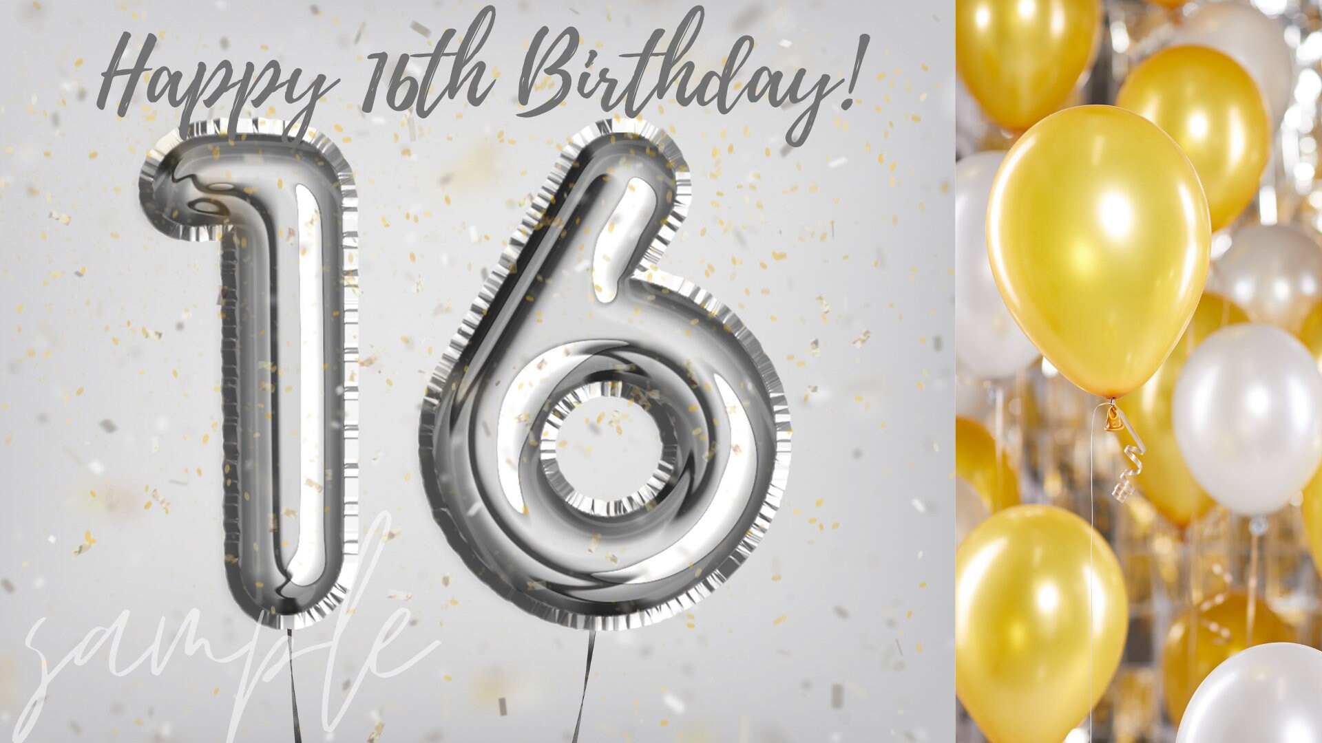 Happy 16th Birthday Zoom Virtual Background Happy Birthday Etsy