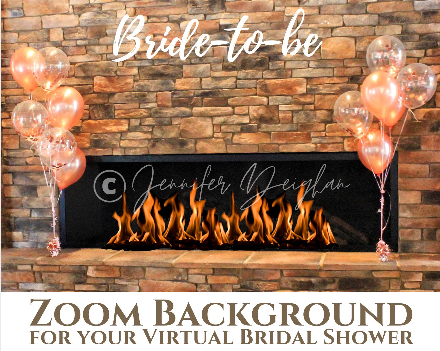 Zoom Bridal Shower Background Zoom Bridal Shower Online Etsy