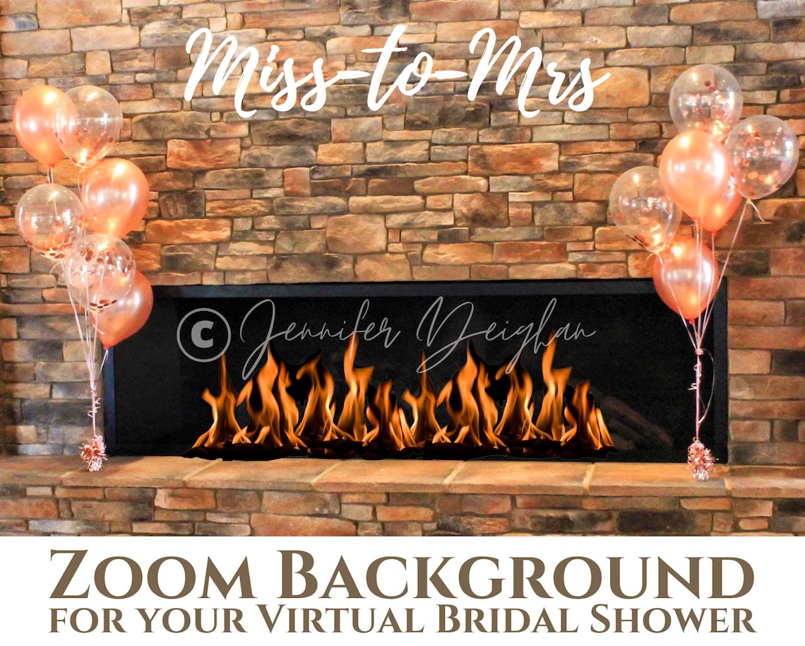 Zoom Bridal Shower Background Virtual Bridal Shower Online Etsy