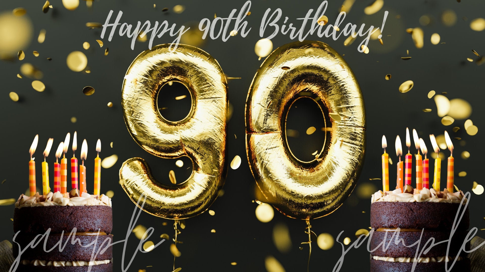 Happy 90th Birthday Zoom Virtual Background Happy Birthday | Etsy