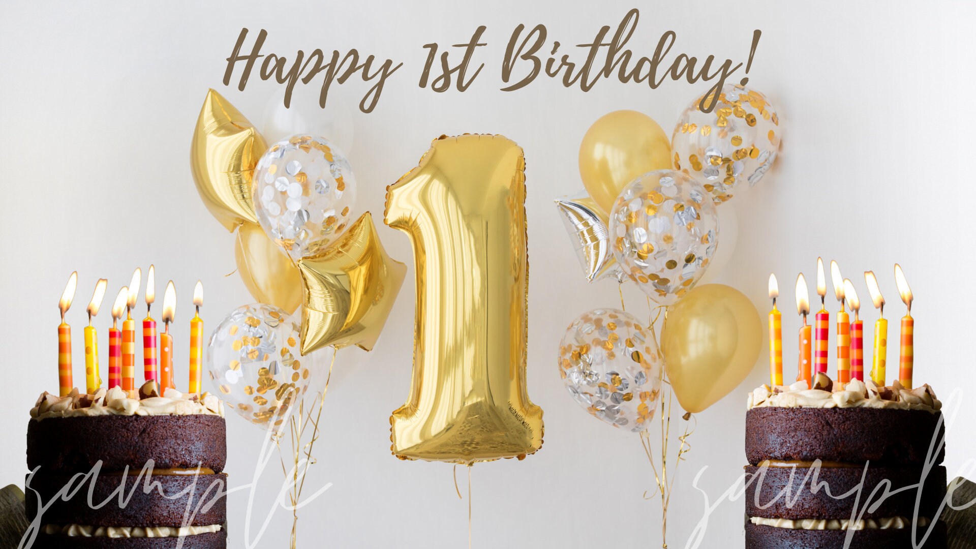 Happy 1st Birthday Zoom Background Virtual Birthday Zoom Etsy