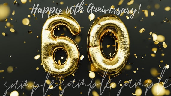 Happy 60th Anniversary Zoom Virtual Background Happy Etsy