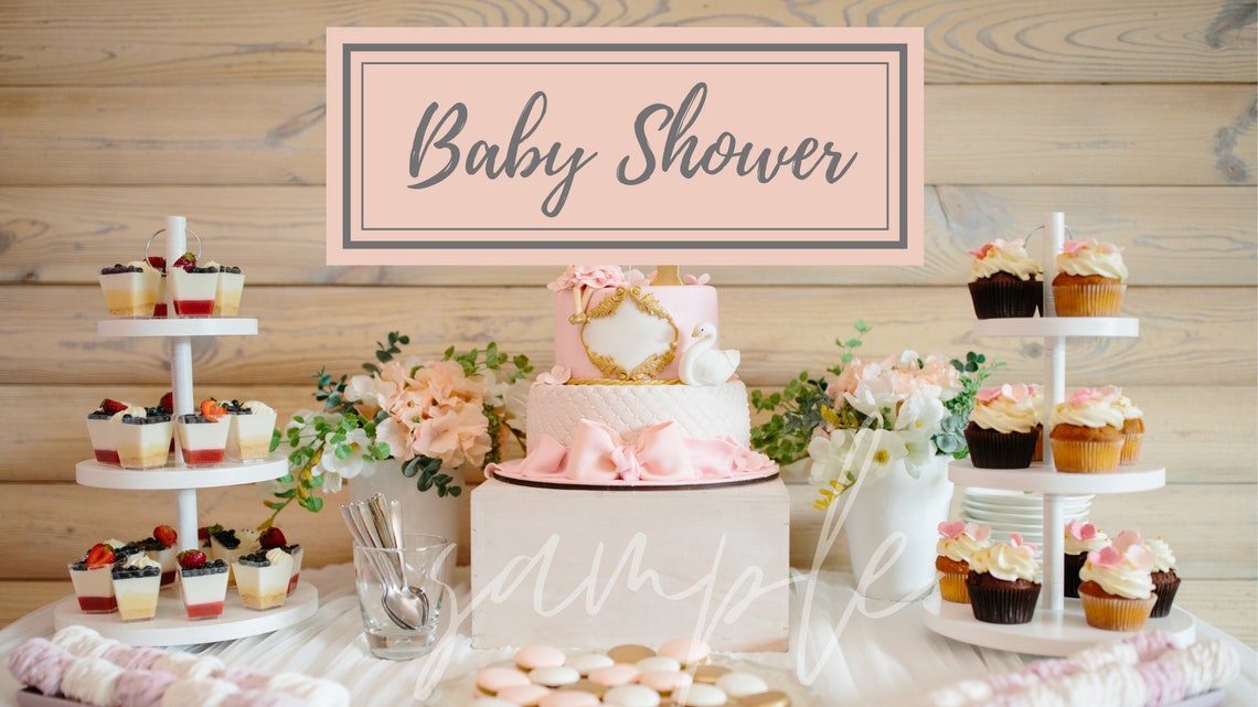 Girl Baby Shower Zoom Background Zoom Baby Shower Online Etsy