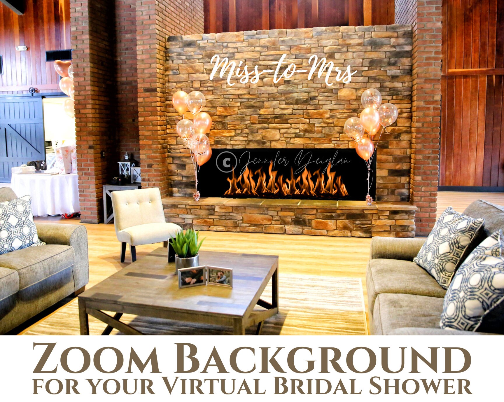 Zoom Bridal Shower Background Virtual Bridal Shower Online Etsy