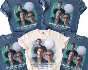 Custom Picture Bachelor Party Shirts Groomsmen Proposal, Same Hole Forever Golf Custom Photo Shirt, Bootleg Shirt With Face Groomsman Gifts