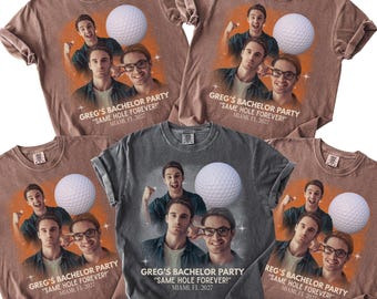 Custom Picture Bachelor Party Shirts Groomsmen Proposal, Same Hole Forever Golf Custom Photo Shirt, Bootleg Shirt With Face Groomsman Gifts