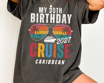 It's My Birthday Cruise Shirt, Custom 50th Birthday Cruise Crew Tees, Personalized Family Birthday Cruise Party 2027, 60th Birthday Vacation