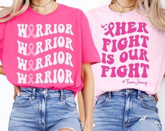 Camiseta de apoyo para mastectomía, camiseta para el equipo de apoyo, camiseta de concientización familiar sobre el cáncer de mama, lazo rosa, su lucha, nuestra lucha, regalos para sobrevivientes