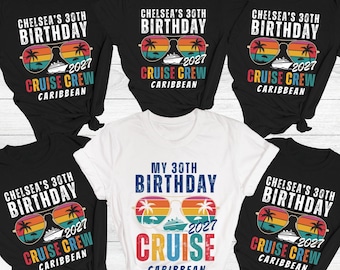 It's My Birthday Cruise Shirt, Custom 50th Birthday Cruise Crew Tees, Personalized Family Birthday Cruise Party 2027, 60th Birthday Vacation