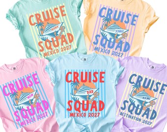 Personalized Family Cruise Shirts 2027 Striped Girls Cruise Shirt Cruise Gift Ideas Caribbean Cruise Squad Matching Group Tees 2026 Vacation