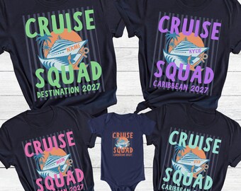 Camisetas personalizadas para cruceros familiares 2027 Camiseta de rayas para niñas para crucero Ideas de regalos para cruceros Camisetas a juego para grupos de cruceros por el Caribe 2026 Vacaciones