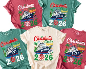 Christmas Family Cruise Shirts 2026 Cruise Gift Ideas Holiday Girls Trip Caribbean Cruise Squad Group Matching Tees Xmas Cruise Squad Tshirt
