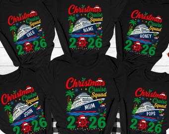 Christmas Family Cruise Shirts 2026 Cruise Gift Ideas Holiday Girls Trip Caribbean Cruise Squad Group Matching Tees Xmas Cruise Squad Tshirt