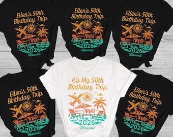Custom Birthday Trip Shirts 2026 Matching Shirts For 50th Birthday Trip Tshirts Personalized 60th Birthday Trip Shirts Family Vacation Tees
