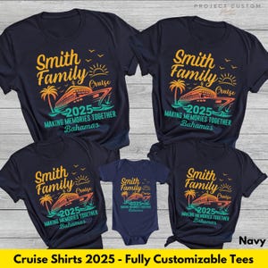 Personalized Family Cruise 2025 Shirt Caribbean Cruise Matching Shirts Family Cruise Shirts Custom Name Tshirts Group Dad Mom Kids Bodysuit