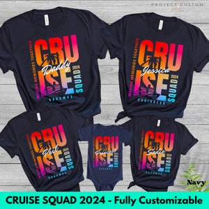 Personalized Cruise Squad 2024 Shirt Caribbean Cruise Matching Shirts Family Cruise Crew Custom Name Tshirts Group Dad Mom Kids Bodysuit