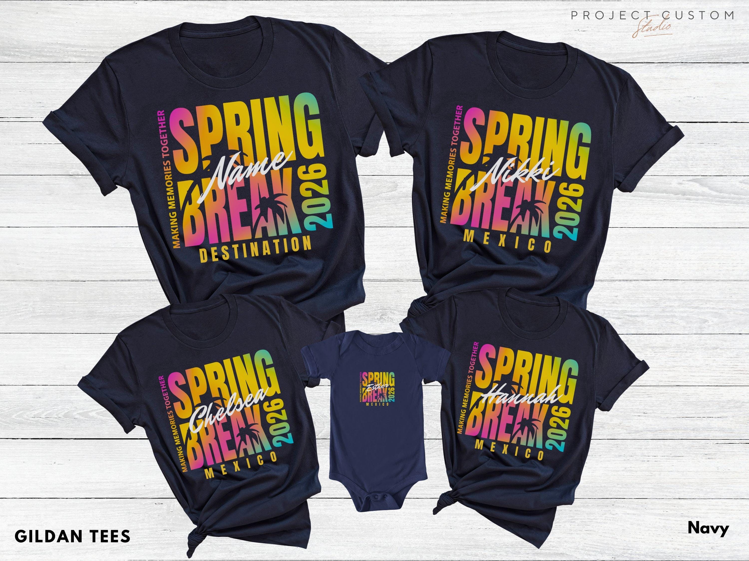 Spring Shrts Custom Spring Break 2026 Shirts Personalized Spring Vacation Tshirts ...
