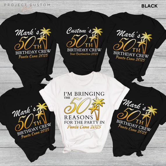 Custom 50th Birthday Shirts 2025 Girls Trip Shirts Matching Tees For 50th Birthday Vacation Tshirts Personalized Girls Weekend Group Shirts