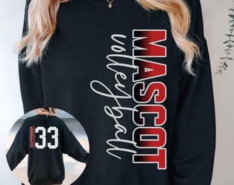 Custom Volleyball Shirt: Front & Back Volleyball Mom Shirt, Personalized Volleyball Cheer Matching Shirts, High School Mascot Tshirt Gift