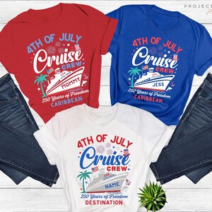 4th of July Cruise Crew Shirt, Custom Family Vacation Top, USA Independence Day
