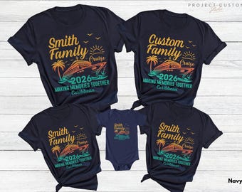 Personalized Family Cruise 2026 Shirt Caribbean Cruise Matching Shirts Family Cruise Shirts Custom Name Tshirts Group Dad Mom Kids Bodysuit