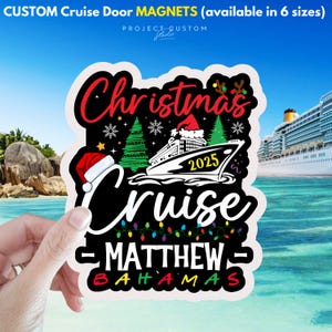 Personalized Christmas Cruise Door Magnets, Custom Christmas Cruise Door Decor, Caribbean Cruise Holiday Magnet, Family Cruise Souvenir Gift