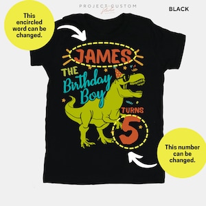 Custom Dinosaur Birthday Boy Shirt Personalized Dinosaur Tshirt Three Rex Birthday Boy T-shirt Dino Family Matching Tees 3rd Birthday Party