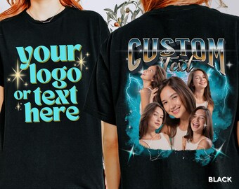 Custom Photo T-shirt, Bootleg Style, Personalized Gift