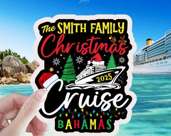 Imanes personalizados para puerta de crucero navideño, decoración personalizada para puerta de crucero navideño, imán para vacaciones en crucero por el Caribe, regalo de recuerdo de crucero familiar