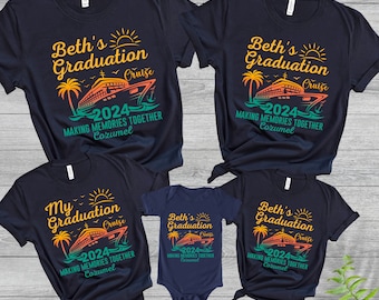 Personalized Graduation Cruise Shirt 2026 Caribbean Cruise Squad Matching Shirts Birthday Family Cruise Shirts Custom Name Tshirt Group Tees