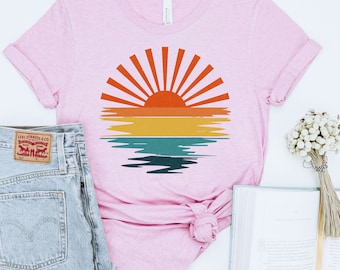 Retro Sunset Graphic Tee, Summer Vacation Shirt, Girls Trip T-Shirt