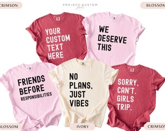 Custom Funny Girls Trip 2026 Shirts: Personalized Girl Vacation Weekend Matching Tshirt, Beach Summer Vacay Tee, Group T-shirt Gift