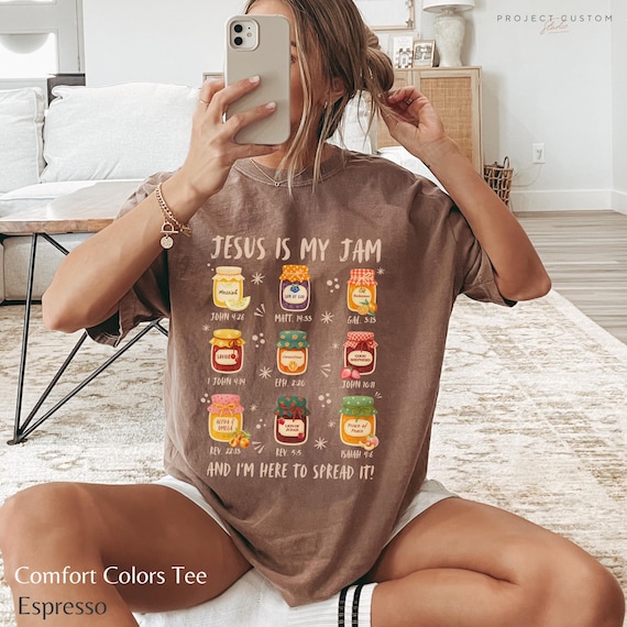Jesus Is My Jam Tshirt, Boho Christian Shirt, Religious Tee Gift For Church Friends, Motivational T-shirt Women, Trendy Faith Christian Gift