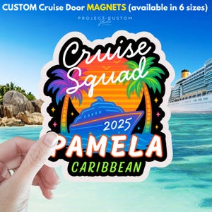Personalized Neon Cruise Door Magnets, Custom Cruise Door Decor, Caribbean Cruise Holiday Magnet, Family Cruise Magnets Souvenir Gifts
