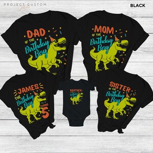 Custom Dinosaur Birthday Boy Shirt Personalized Dinosaur Tshirt Three Rex Birthday Boy T-shirt Dino Family Matching Tees 3rd Birthday Party