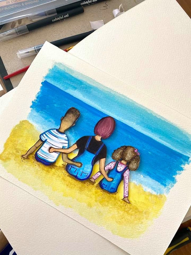 Hand Drawn Painting Best Friend Gift Present Hand Painted Etsy