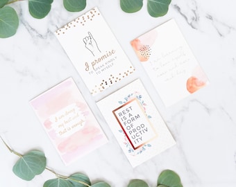 Adult Self-Care Greeting Card Set: Mini Journal Style Self Love Cards To Reopen On Hard Mental Health Days. Incl Writing Prompts +Activities