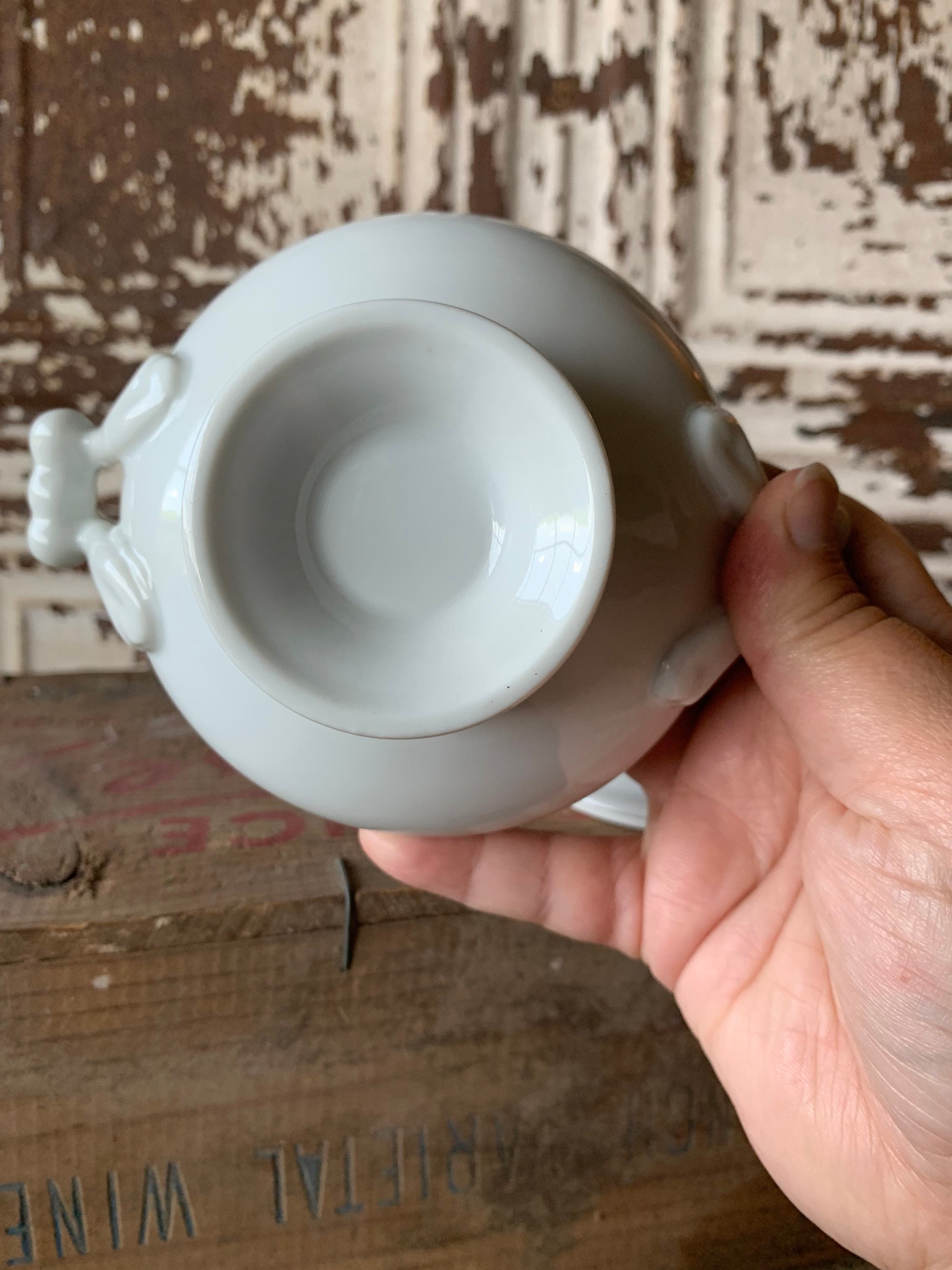 Vintage Unmarked Ironstoneesque Mini Tureen / Mustard Pot / Etsy