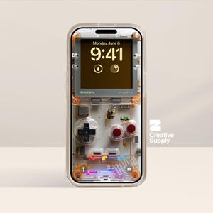 Retro Gameboy iPhone Wallpaper | Transparent aesthetic Lock Screen | Y2K Digital gift idea | Nostalgic Gift for her | Gift for him