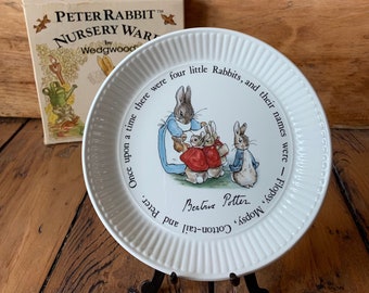 Vintage Wedgwood Peter Rabbit Nursery Ware Beatrix Potter Flopsy Mopsy Cotton Tail Bunny Child Baby Nursery Made in England Child Dish 6”